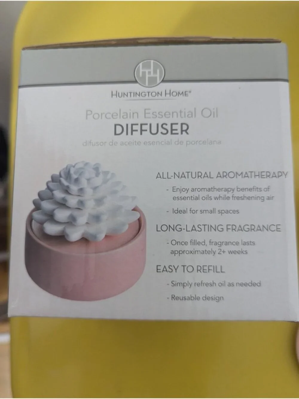 Huntington Home Porcelain Succulent Essential Oil Diffuser Aromatherapy NEW